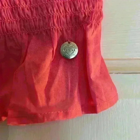 NWT italy MOTIVI PINK! 100% cotton cropped smocked top w/open shoulder - Picture 3 of 9